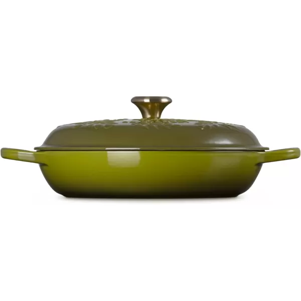 Le Creuset Olive Branch Collection Cast Iron Signature Round Braiser, 3.5 Qt., Olive