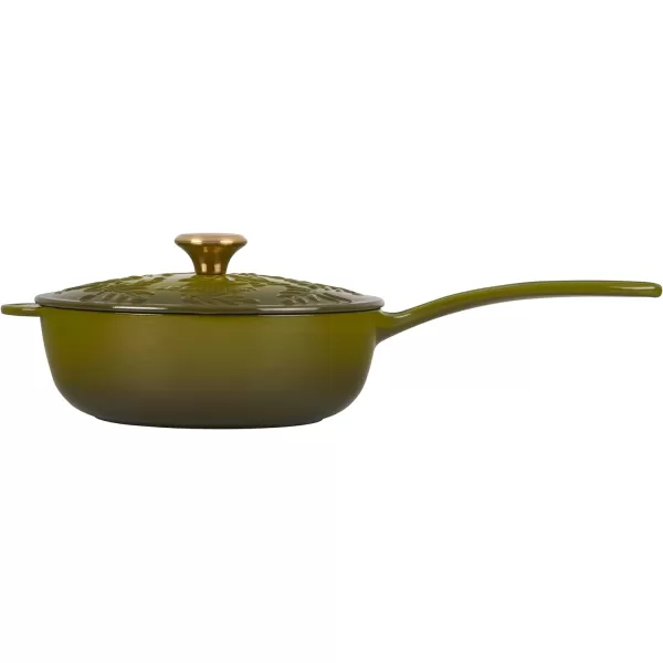 Le Creuset Olive Branch Collection Cast Iron Traditional Round Saucier, 2.25 Qt., Olive