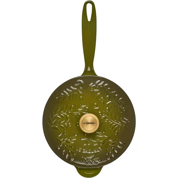 Le Creuset Olive Branch Collection Cast Iron Traditional Round Saucier, 2.25 Qt., Olive