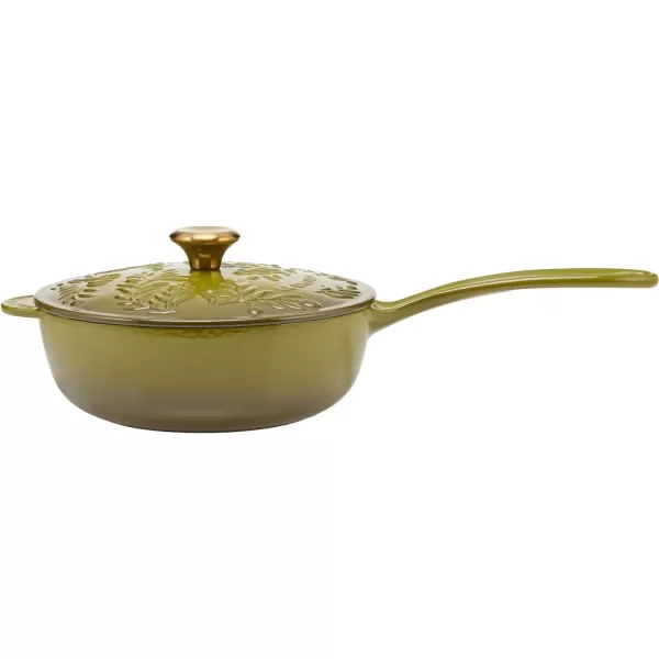 Le Creuset Olive Branch Collection Cast Iron Traditional Round Saucier, 2.25 Qt., Olive