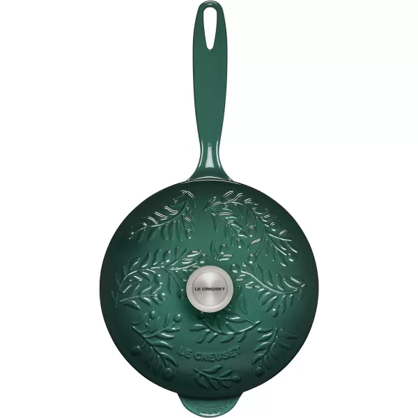 Le Creuset Olive Branch Collection Cast Iron Traditional Round Saucier, 2.25 Qt., Olive