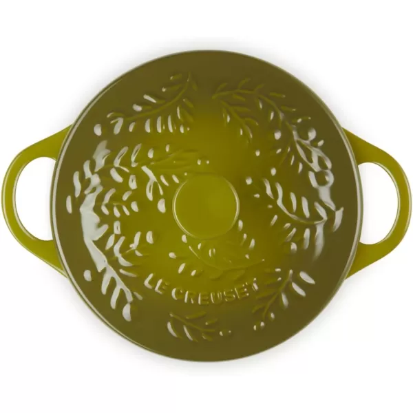Le Creuset Olive Branch Collection Stoneware Classic Mini Round Cocotte, 24 oz., Olive