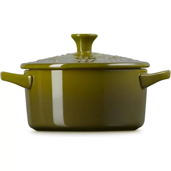 Le Creuset Olive Branch Collection Stoneware Classic Mini Round Cocotte, 24 oz., Olive
