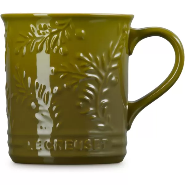 Le Creuset Olive Branch Collection Stoneware Seattle Mug, 14 oz., Olive