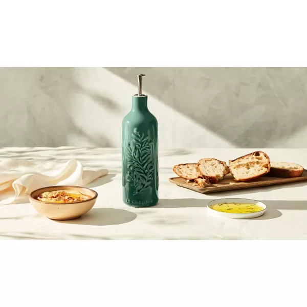 Le Creuset Olive Branch Collection Stonewear Oil Cruet, 20 oz., Olive
