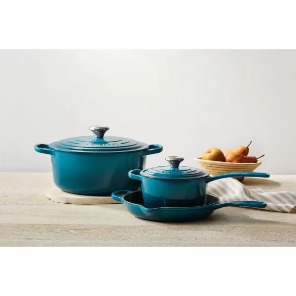 Le Creuset Signature Enameled Cast-Iron Cookware Set, 10-Piece, White