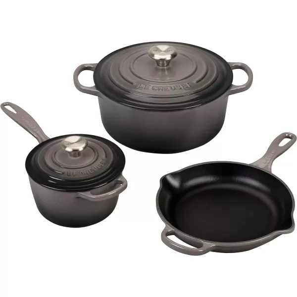 Le Creuset Signature Enameled Cast-Iron Cookware Set, 10-Piece, White