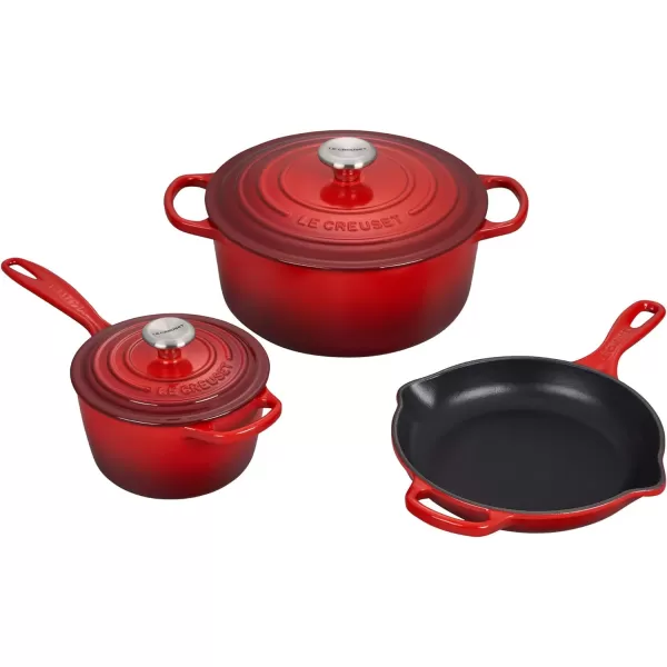 Le Creuset Signature Enameled Cast-Iron Cookware Set, 10-Piece, White