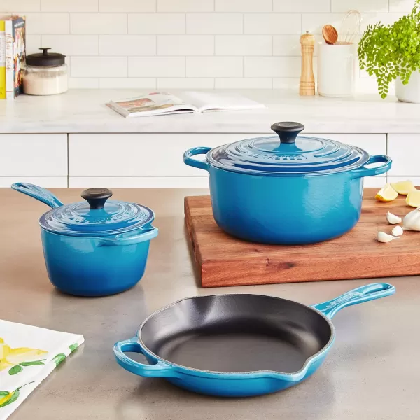 Le Creuset Signature Enameled Cast-Iron Cookware Set, 10-Piece, White