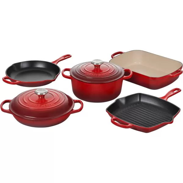 Le Creuset Signature Enameled Cast-Iron Cookware Set, 10-Piece, White