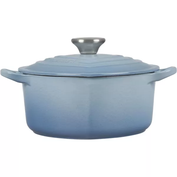 Le Creuset Signature Enameled Cast Iron Figural Heart Cocotte, 2 Quart, Coastal Blue with Stainless Steel Knob