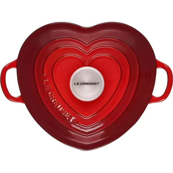 Le Creuset Signature Enameled Cast Iron Figural Heart Cocotte, 2 Quart, Coastal Blue with Stainless Steel Knob