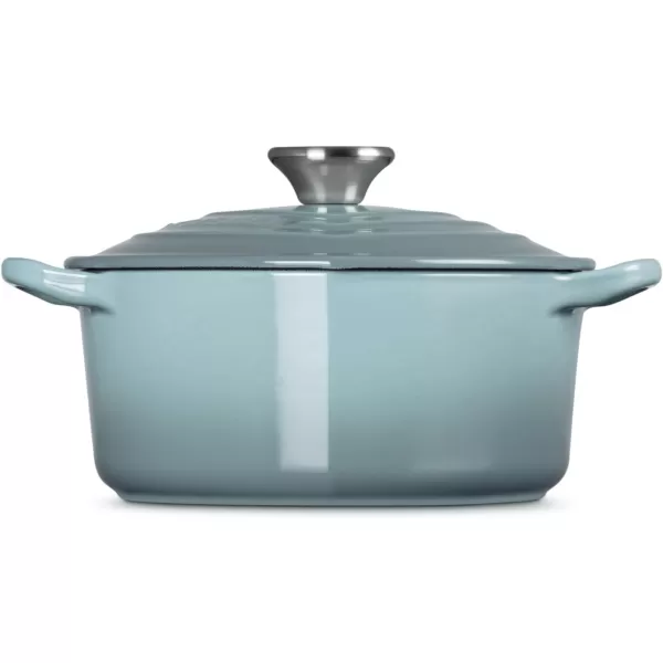 Le Creuset Signature Enameled Cast Iron Figural Heart Cocotte, 2 Quart, Coastal Blue with Stainless Steel Knob