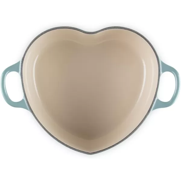 Le Creuset Signature Enameled Cast Iron Figural Heart Cocotte, 2 Quart, Coastal Blue with Stainless Steel Knob
