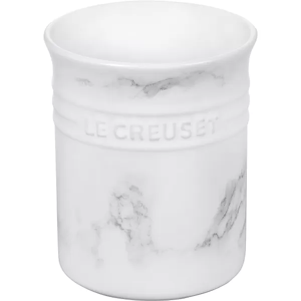 Le Creuset Silicone Craft Series Utensil Set with Stoneware Crock, 5 pc., White