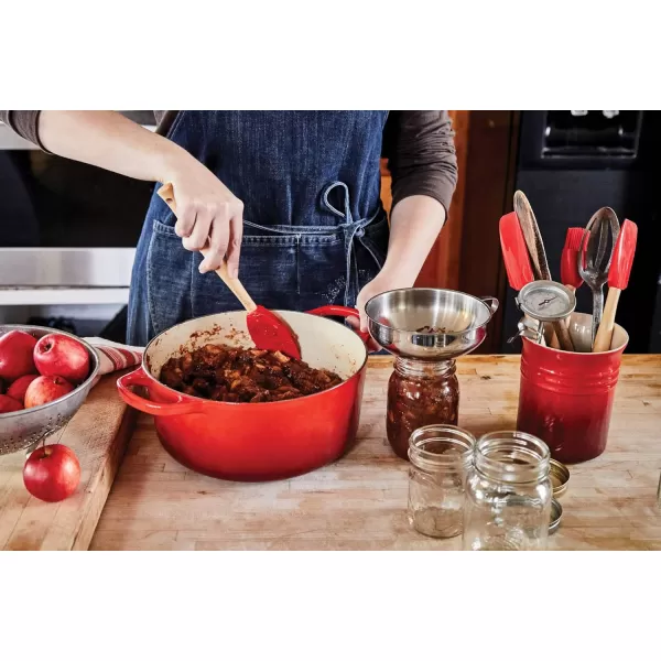 Le Creuset Silicone Craft Series Utensil Set with Stoneware Crock, 5 pc., White
