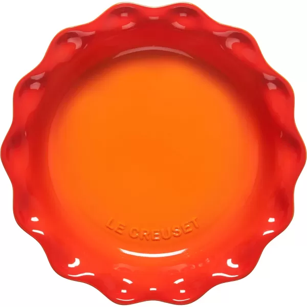 Le Creuset Stoneware 9" Heritage Pie Dish, Cerise