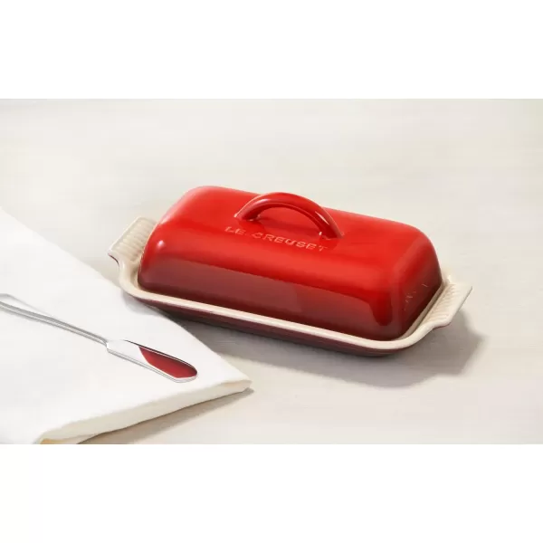 Le Creuset Stoneware Heritage Butter Dish, White