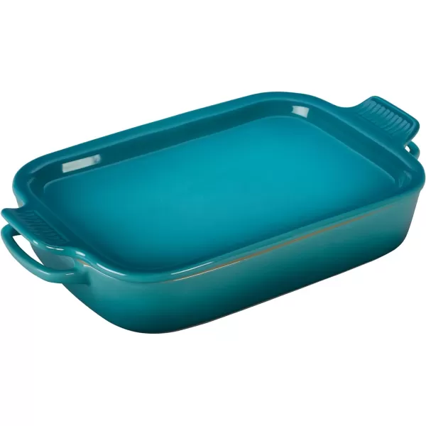 Le Creuset Stoneware Rectangular Dish with Platter Lid, 14 3/4" X 9", White
