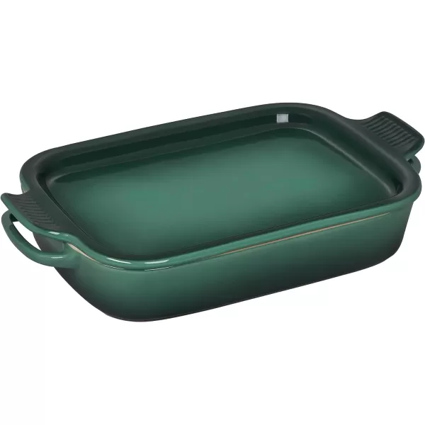 Le Creuset Stoneware Rectangular Dish with Platter Lid, 14 3/4" X 9", White