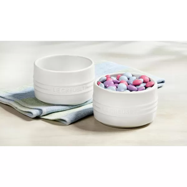 Le Creuset Stoneware Round Straight Wall Ramekin, 6.75oz., White
