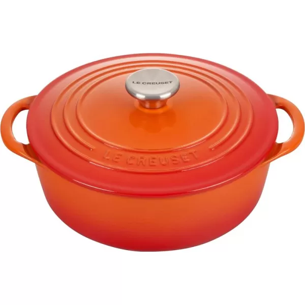 Le Creuset Enameled Cast Iron Shallow Round Oven, 2.75 Qt., Flame
