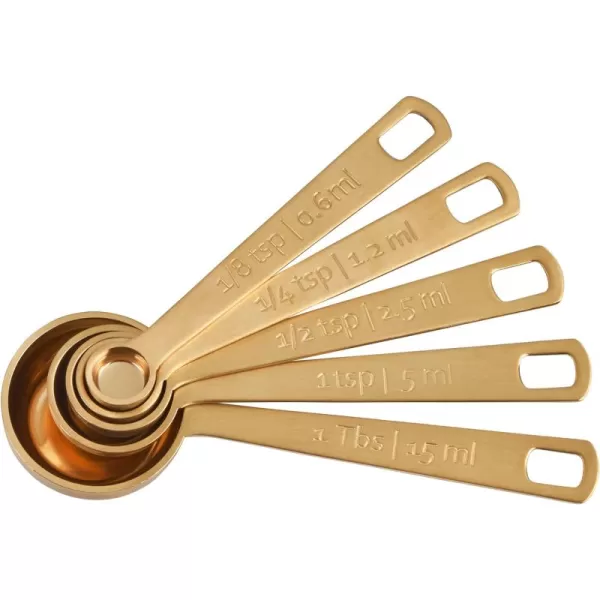 Le Creuset Measuring Spoons, Gold, Set of 5 