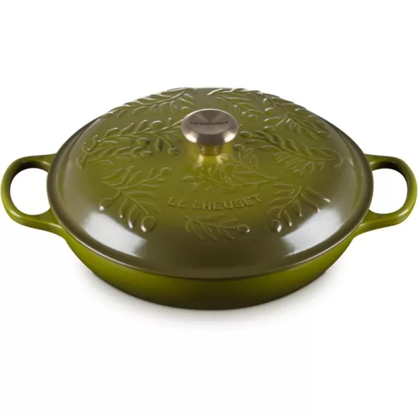 Le Creuset Olive Branch Collection Cast Iron Signature Round Braiser, 3.5 Qt., Olive