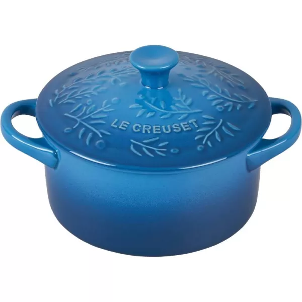 Le Creuset Olive Branch Collection Stoneware Classic Mini Round Cocotte, 24 oz., Olive