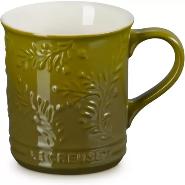 Le Creuset Olive Branch Collection Stoneware Seattle Mug, 14 oz., Olive