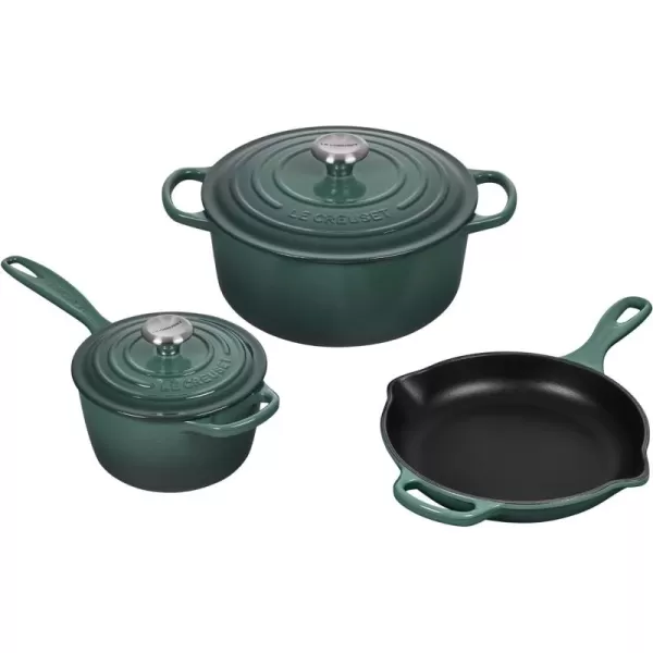 Le Creuset Signature Enameled Cast-Iron Cookware Set, 10-Piece, White