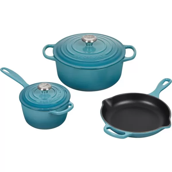 Le Creuset Signature Enameled Cast-Iron Cookware Set, 10-Piece, White