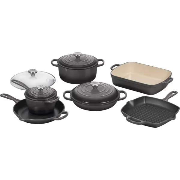 Le Creuset Signature Enameled Cast-Iron Cookware Set, 10-Piece, White