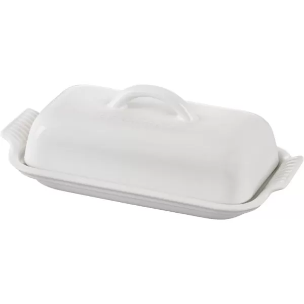 Le Creuset Stoneware Heritage Butter Dish, White