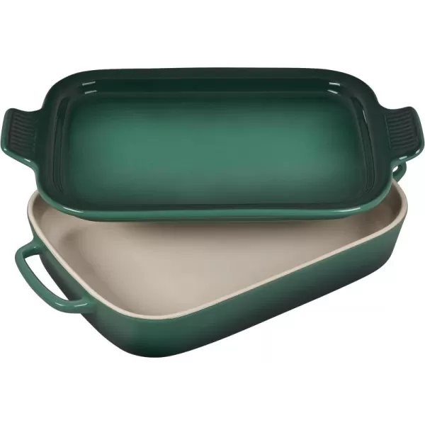 Le Creuset Stoneware Rectangular Dish with Platter Lid, 14 3/4" X 9", White