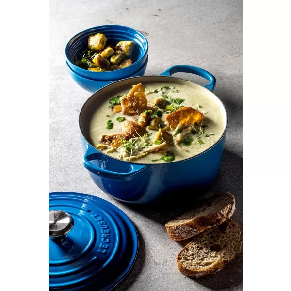 Le Creuset Enameled Cast Iron Signature Round Dutch Oven, 5.5 qt., Rhone