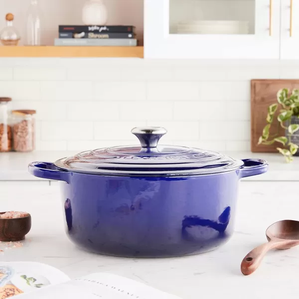 Le Creuset Enameled Cast Iron Signature Round Dutch Oven, 5.5 qt., Rhone