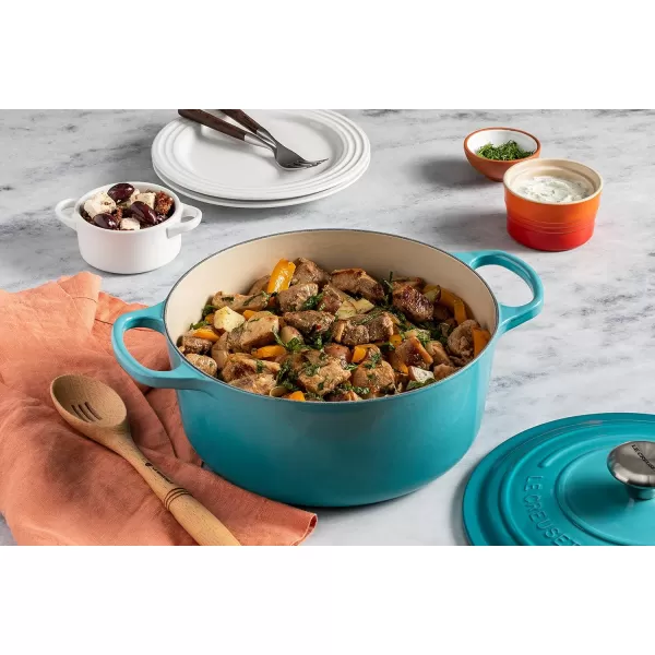 Le Creuset Enameled Cast Iron Signature Round Dutch Oven, 5.5 qt., Rhone