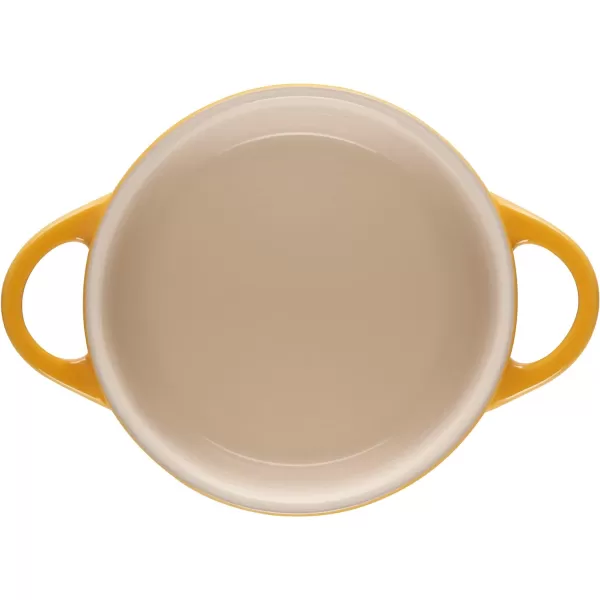 Le Creuset Stoneware Mini Round Cocotte with Flower Lid, 8oz., Nectar