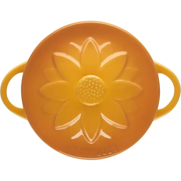 Le Creuset Stoneware Mini Round Cocotte with Flower Lid, 8oz., Nectar