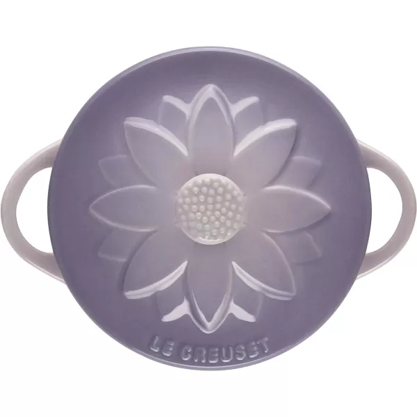 Le Creuset Stoneware Mini Round Cocotte with Flower Lid, 8oz., Nectar