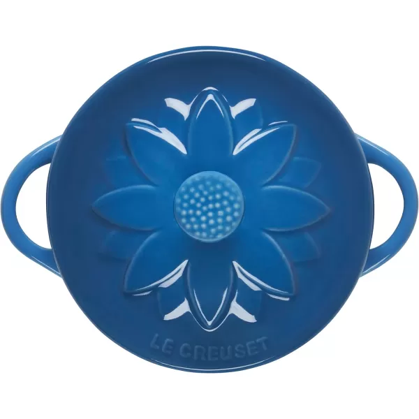 Le Creuset Stoneware Mini Round Cocotte with Flower Lid, 8oz., Nectar