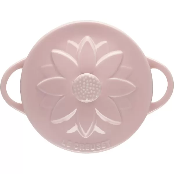 Le Creuset Stoneware Mini Round Cocotte with Flower Lid, 8oz., Nectar