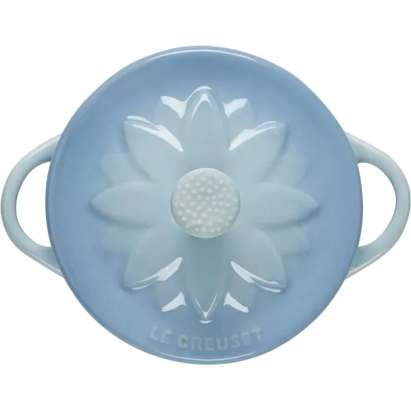 Le Creuset Stoneware Mini Round Cocotte with Flower Lid, 8oz., Nectar