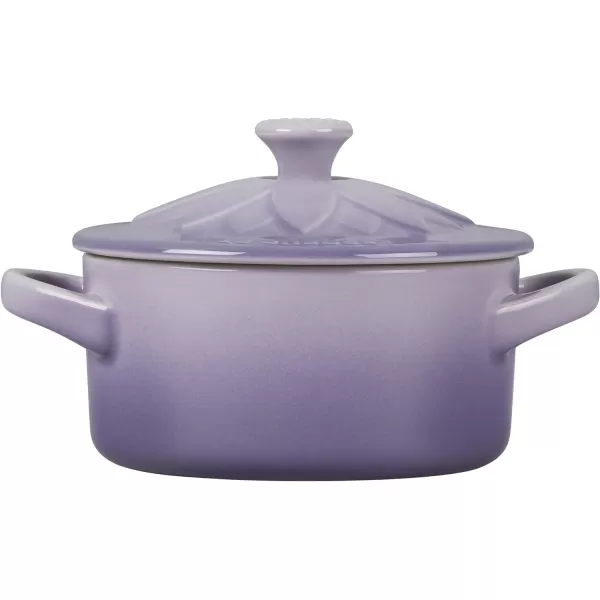 Le Creuset Stoneware Mini Round Cocotte with Flower Lid, 8oz., Nectar