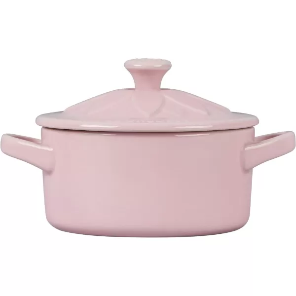 Le Creuset Stoneware Mini Round Cocotte with Flower Lid, 8oz., Nectar