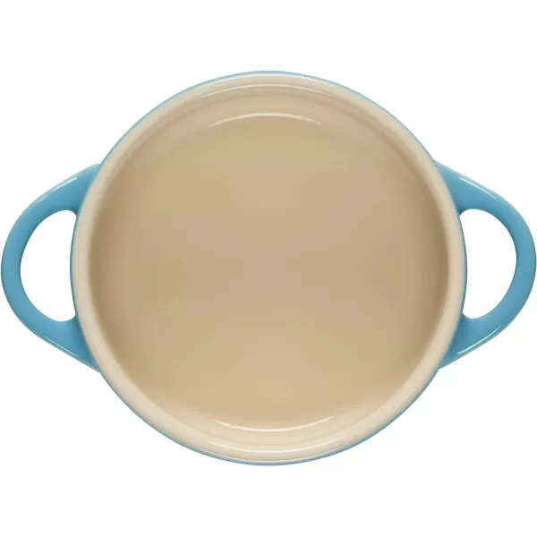 Le Creuset Stoneware Mini Round Cocotte with Flower Lid, 8oz., Nectar