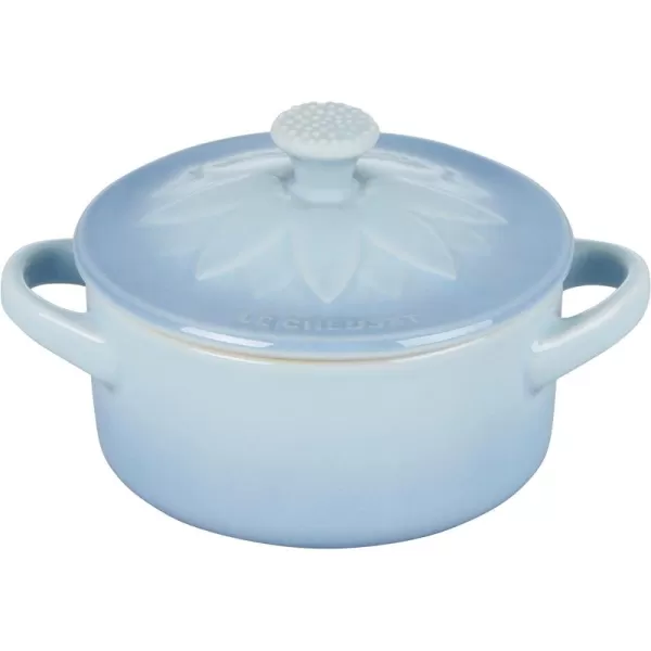 Le Creuset Stoneware Mini Round Cocotte with Flower Lid, 8oz., Nectar