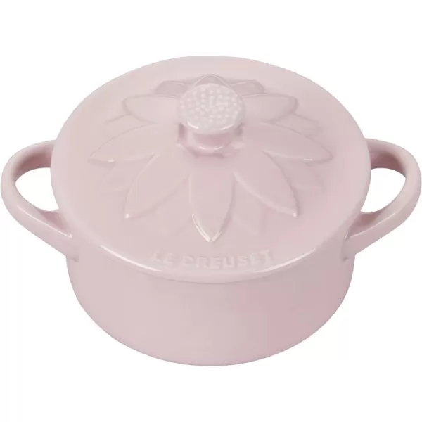 Le Creuset Stoneware Mini Round Cocotte with Flower Lid, 8oz., Nectar