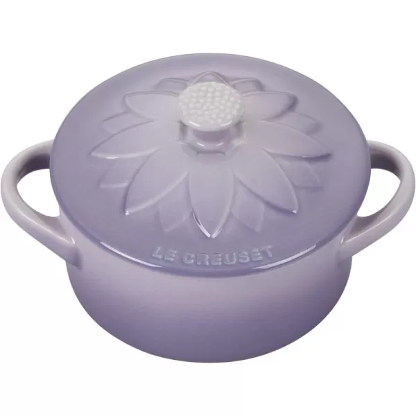 Le Creuset Stoneware Mini Round Cocotte with Flower Lid, 8oz., Nectar